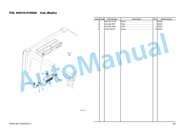 Komatsu WA600-8E0 Wheel Loader Parts Manual FEN04926-01_Volume2-2