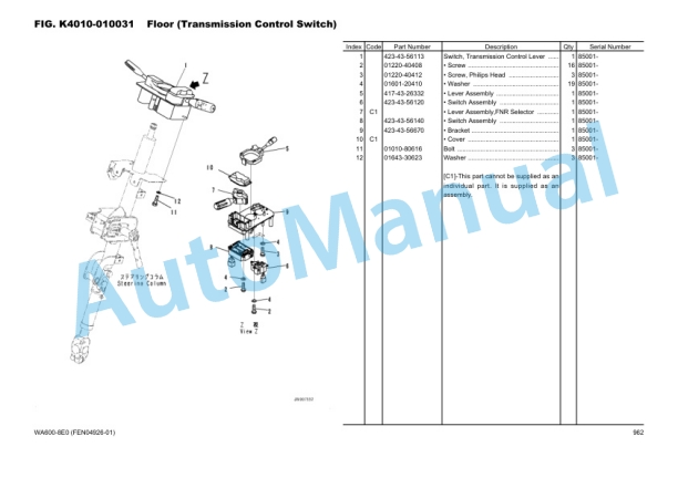 Komatsu WA600-8E0 Wheel Loader Parts Manual FEN04926-01_Volume2-3