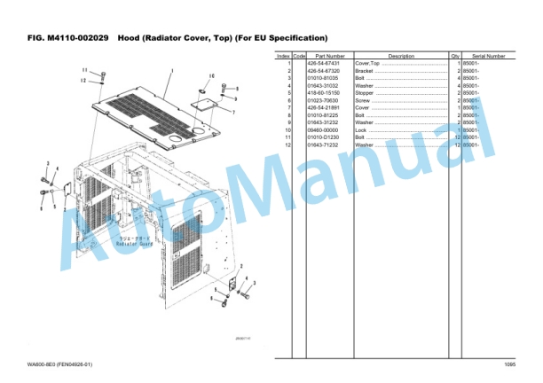 Komatsu WA600-8E0 Wheel Loader Parts Manual FEN04926-01_Volume2-4