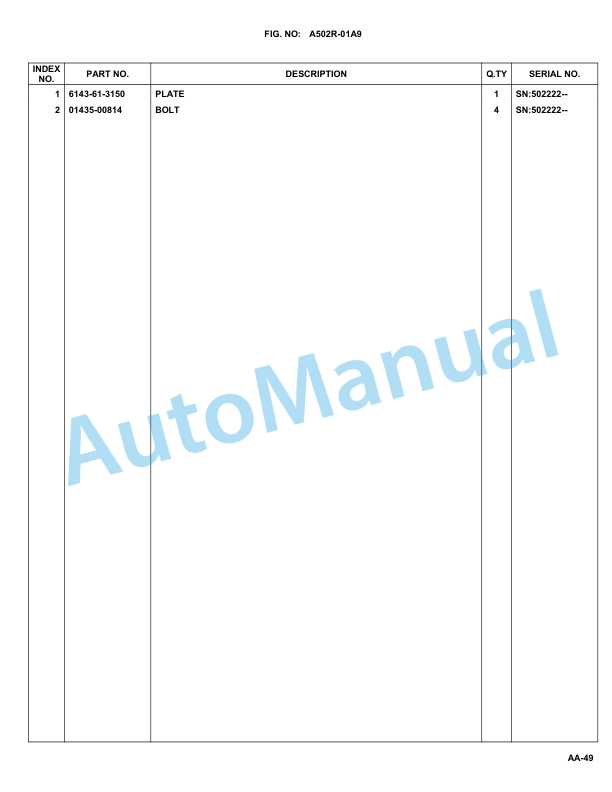 Komatsu WA70-6 Parts Manual-2