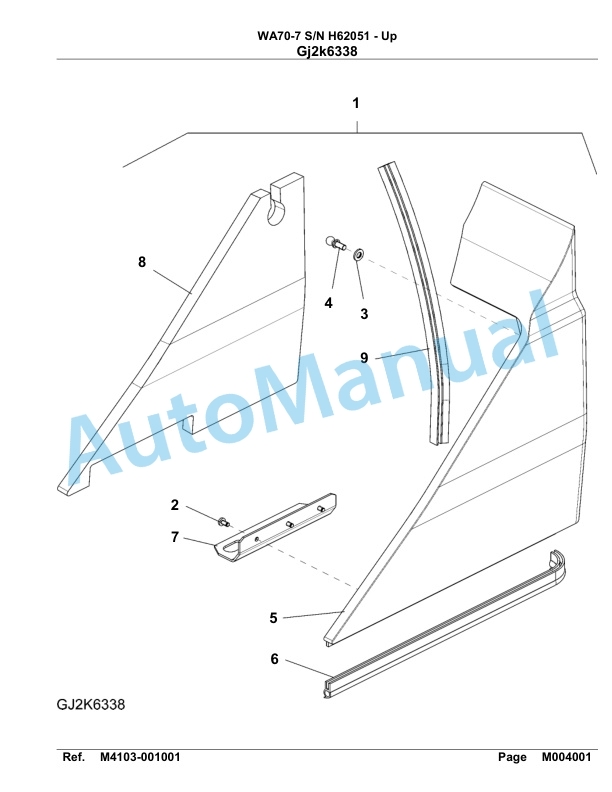 Komatsu WA70-7 Parts Manual H62051-UP-5