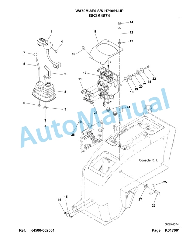 Komatsu WA70M-8E0 Parts Manual WA00043H-4