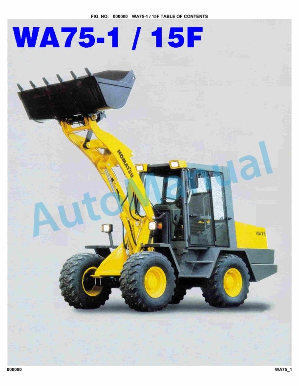 Komatsu WA75-1, WA75-15F Parts Manual