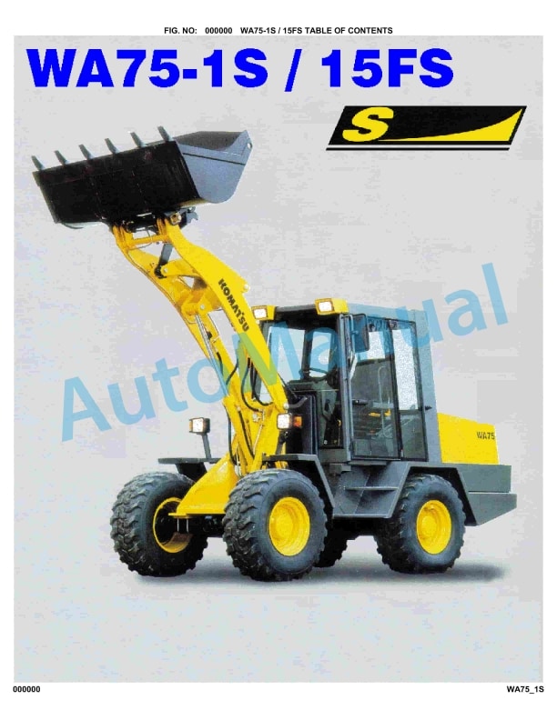 Komatsu WA75-1S, WA75-15FS Parts Manual