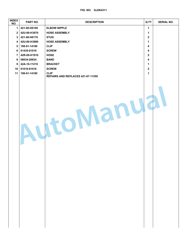 Komatsu WA80-5 Parts Manual WA80-5A-3