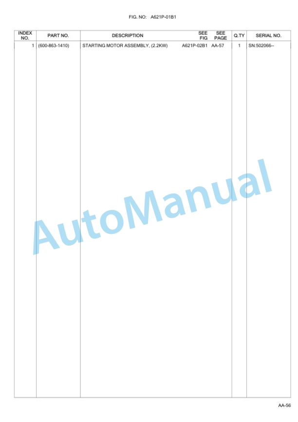 Komatsu WA80-6 Wheel Loader Parts Manual-2