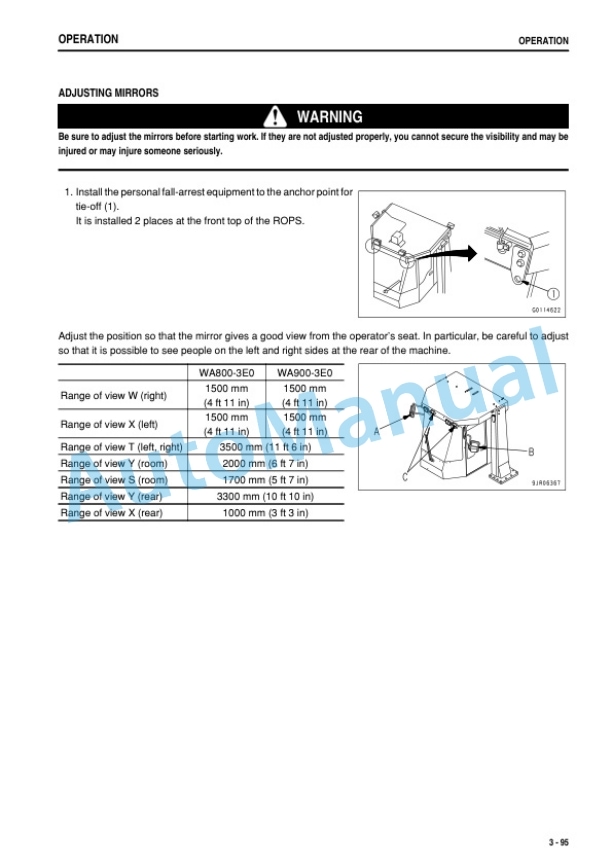 Komatsu WA800-3E0, WA900-3E0 Wheel Loader Operation and Maintenance Manual PEN01926-00-3
