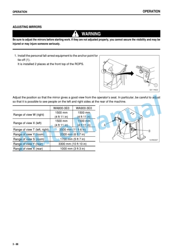 Komatsu WA800-3E0, WA900-3E0 Wheel Loader Operation and Maintenance Manual TEN01117-00-3