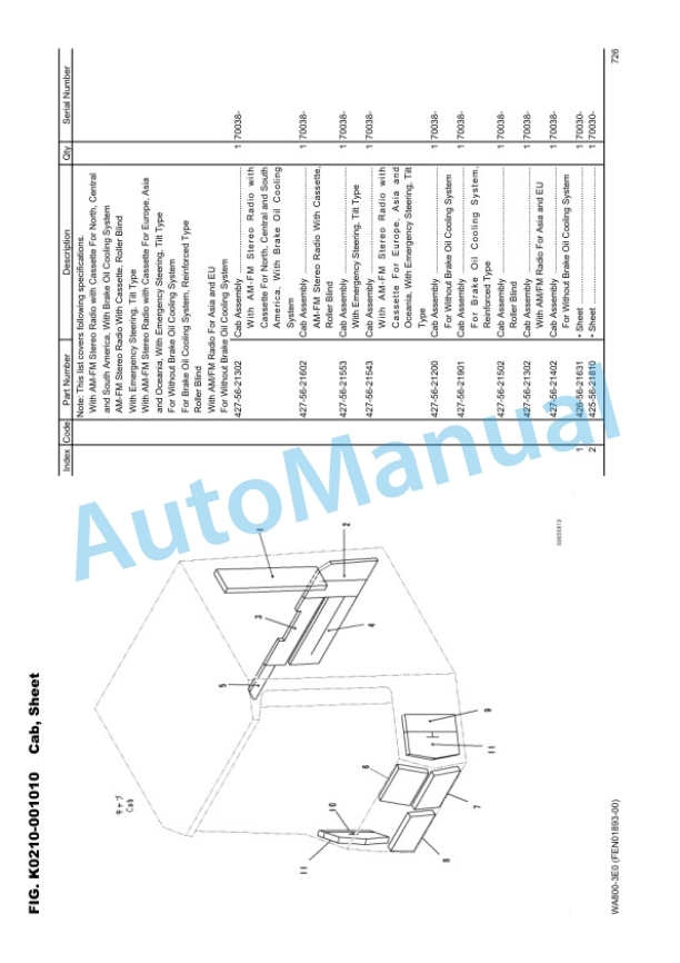 Komatsu WA800-3E0 Wheel Loader Parts Manual EEPC018700-4