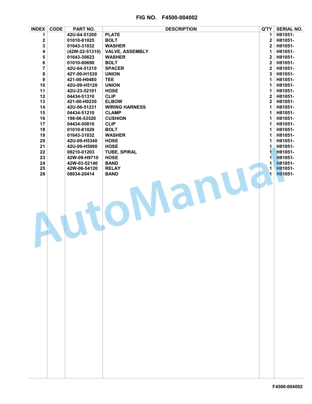 Komatsu WA80M-8E0 Parts Catalog H81051-UP-3