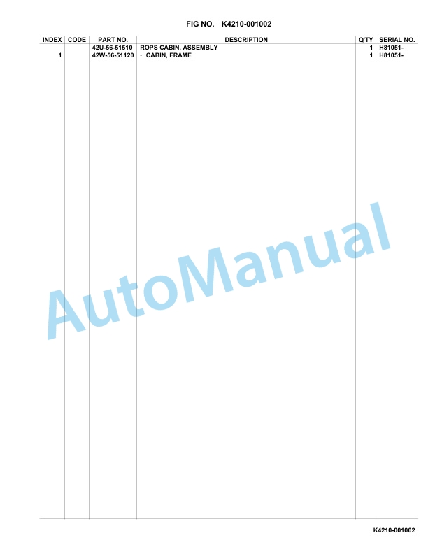 Komatsu WA80M-8E0 Parts Catalog H81051-UP-4