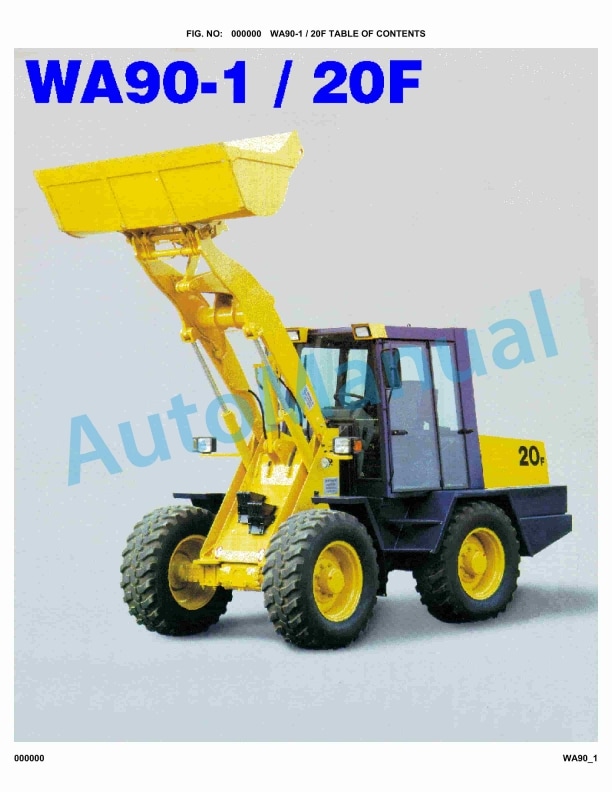 Komatsu WA90-1, WA90-20F Parts Manual