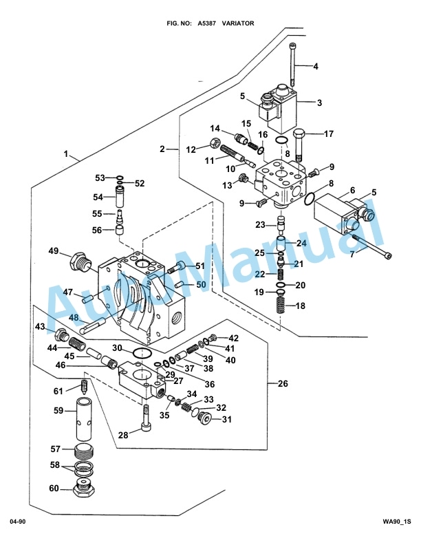 Komatsu WA90-1S, WA90-20FS Parts Manual-3