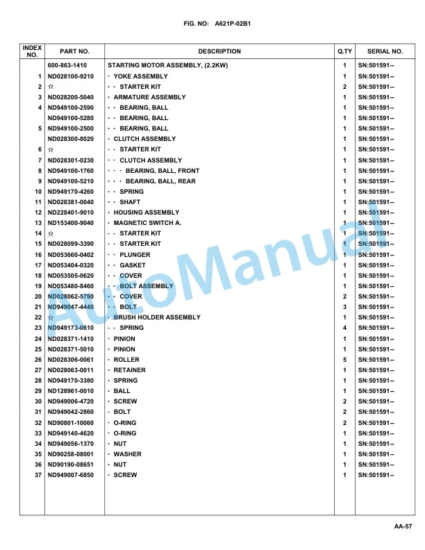 Komatsu WA90-6 Parts Manual-2