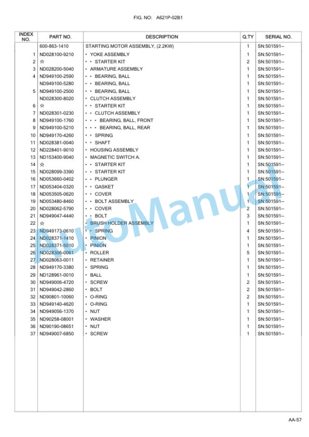 Komatsu WA90-6 Wheel Loader Parts Manual-2