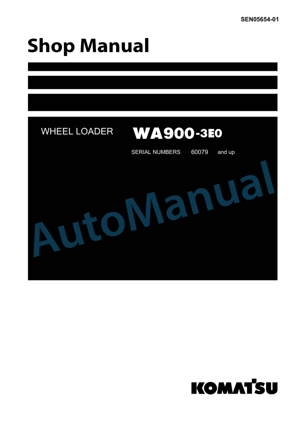 Komatsu WA900-3E0 Wheel Loader Shop Manual SEN05654-01