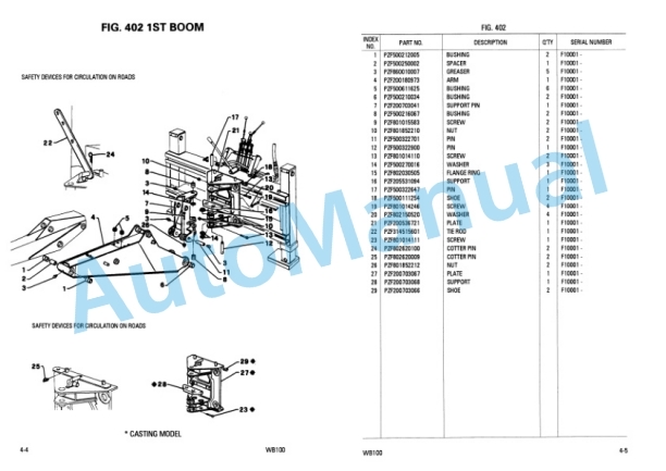 Komatsu WB100-1 Backhoe Loader Parts Manual EEPB002100-5