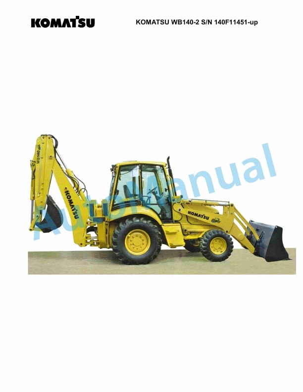 Komatsu WB140-2 Backhoe Loader Parts Manual 140F11451-UP