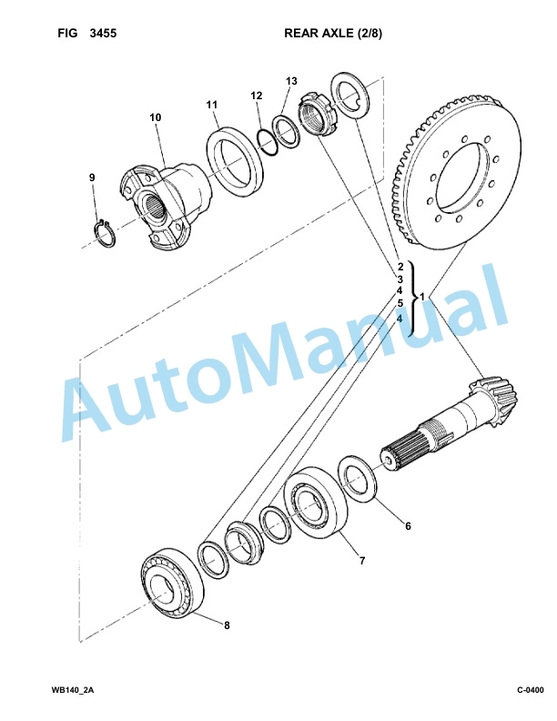 Komatsu WB140-2 Backhoe Loader Parts Manual 140F11451-UP-3