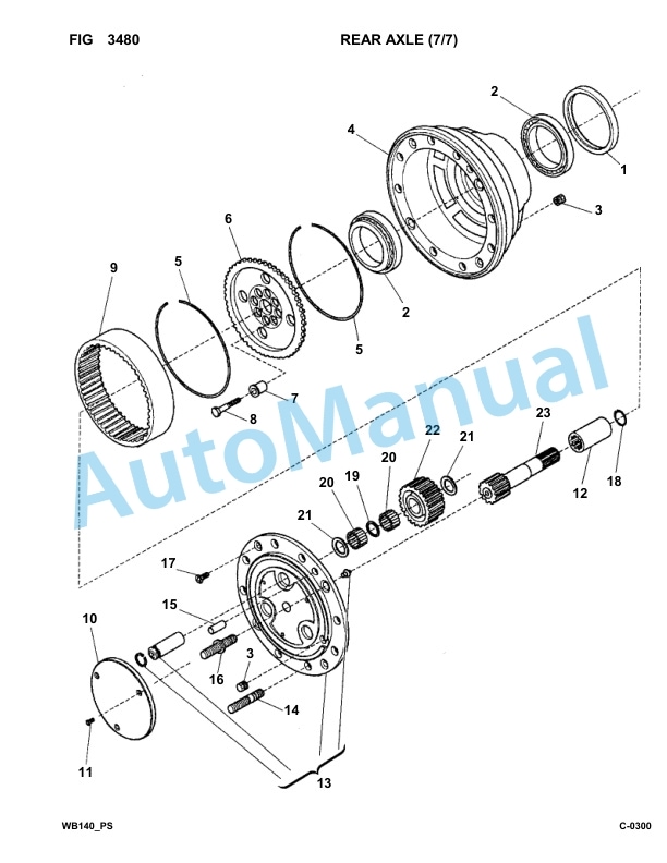 Komatsu WB140PS-2 Backhoe Loader Parts Manual 150F50001-UP-3