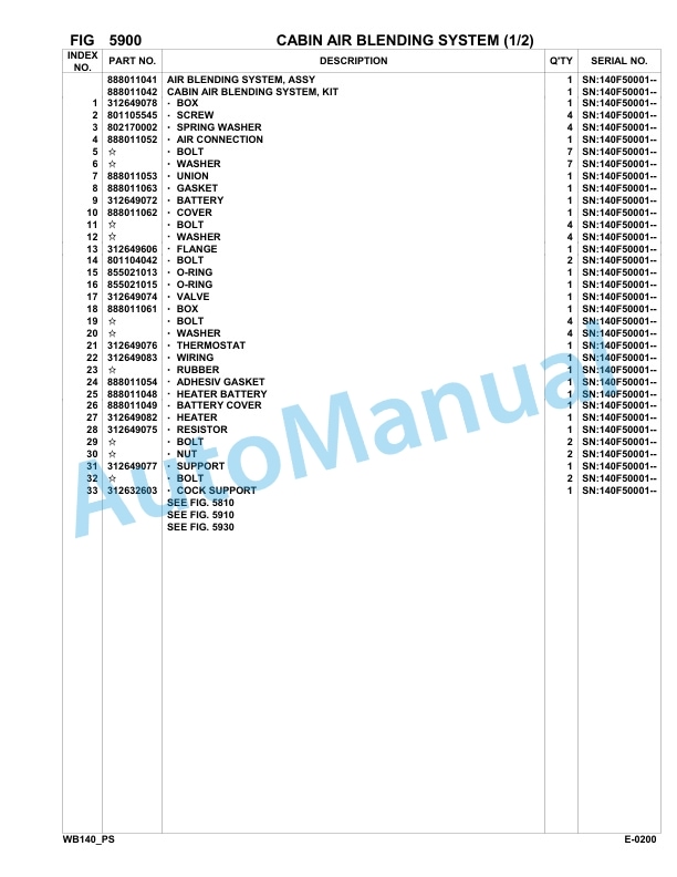 Komatsu WB140PS-2 Backhoe Loader Parts Manual 150F50001-UP-4