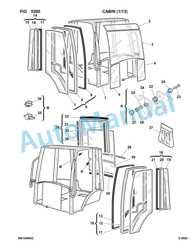 Komatsu WB150AWS-2 Backhoe Loader Parts Manual 150EF80001-up-3
