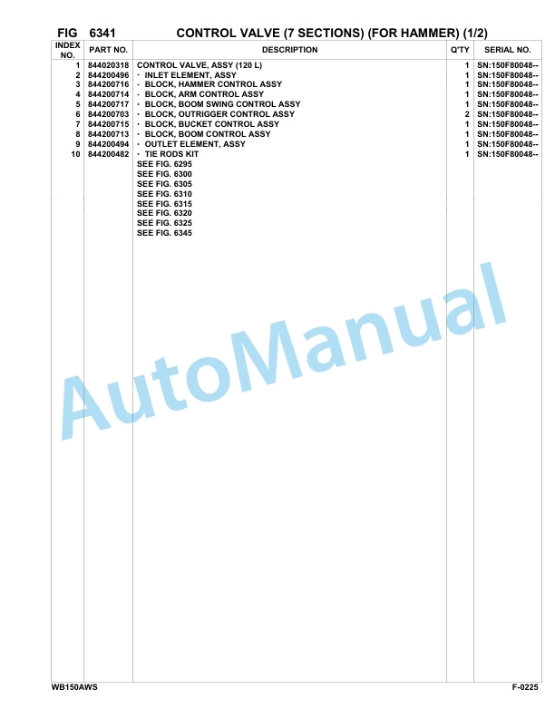 Komatsu WB150AWS-2 Backhoe Loader Parts Manual 150F80001-up-4