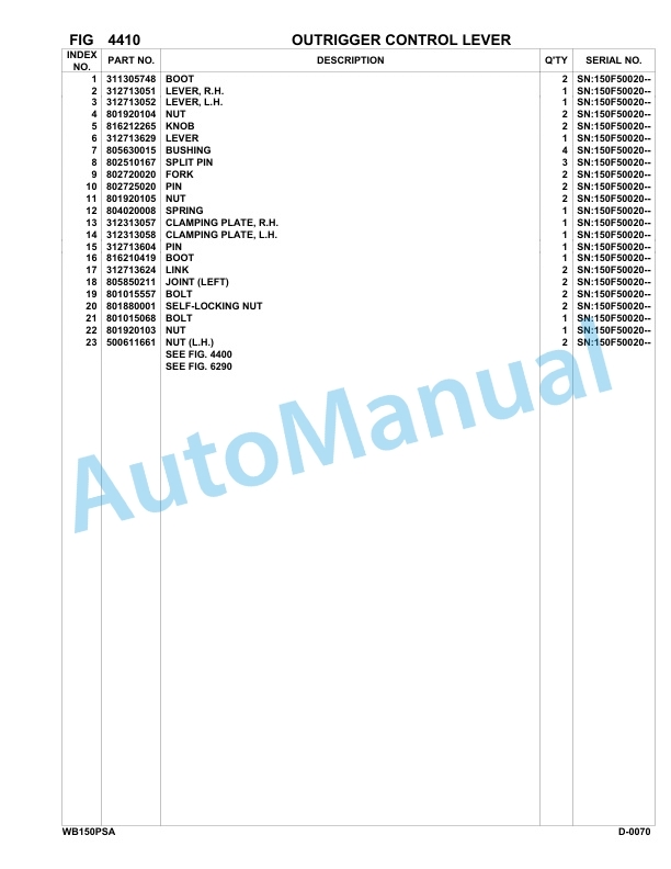 Komatsu WB150PS-2 Backhoe Loader Parts Manual 150F50020-up-3