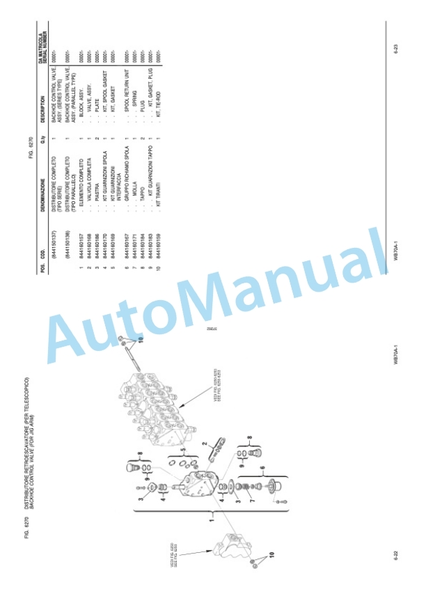 Komatsu WB70A-1 Backhoe Loader Parts Manual WEPBWB7000-4