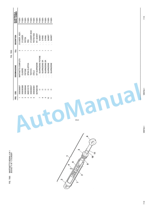 Komatsu WB70A-1 Backhoe Loader Parts Manual WEPBWB7000-5