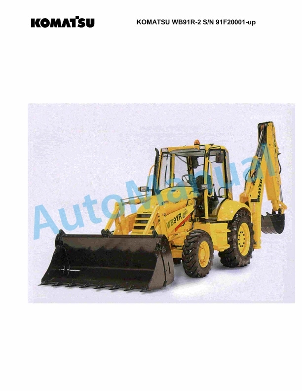 Komatsu WB91R-2 Backhoe Loader Parts Manual 91F20001-up