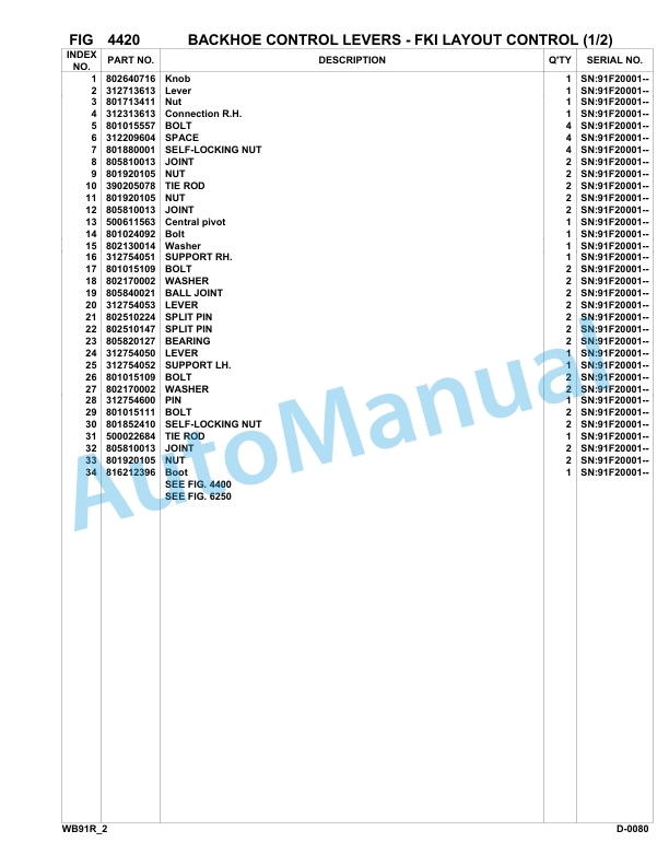 Komatsu WB91R-2 Backhoe Loader Parts Manual 91F20001-up-3