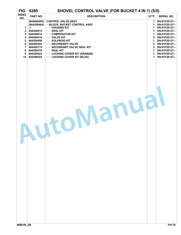 Komatsu WB91R-2 Backhoe Loader Parts Manual 91F20127-up-4