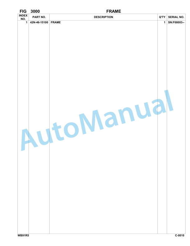 Komatsu WB91R-5 Backhoe Loader Parts Manual F00003-up-2