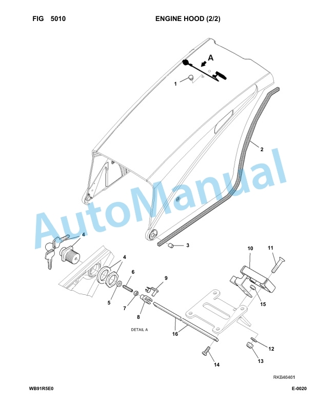 Komatsu WB91R-5E0 Backhoe Loader Parts Manual F10003-UP-3