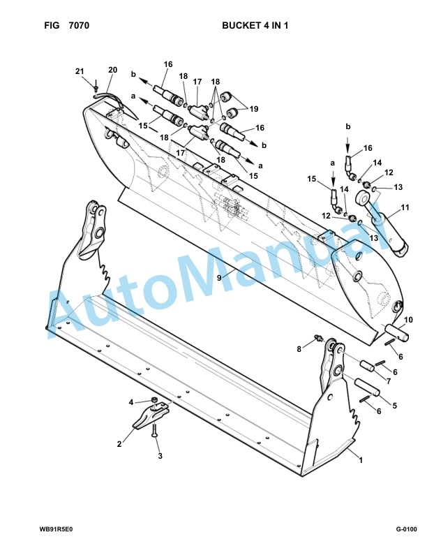 Komatsu WB91R-5E0 Backhoe Loader Parts Manual F10003-UP-5