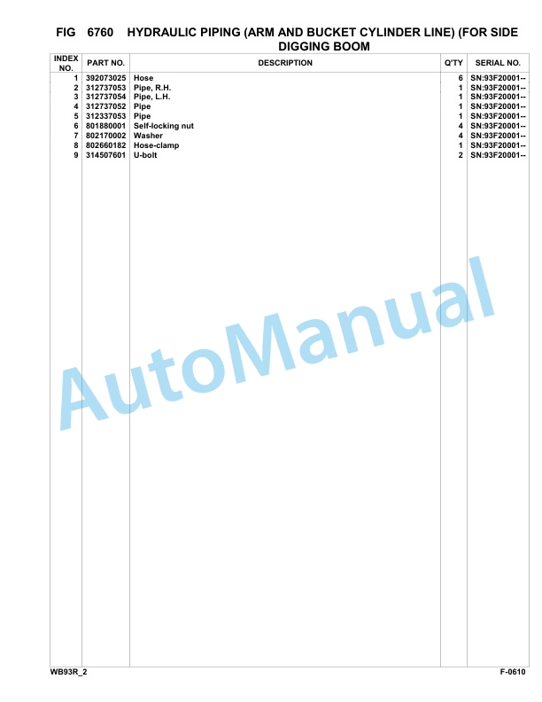 Komatsu WB93R-2 Backhoe Loader Parts Manual 93F20001-up-5