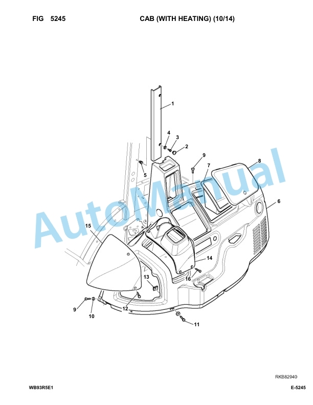Komatsu WB93R-5E0 Backhoe Loader Parts Manual F61569-UP-3