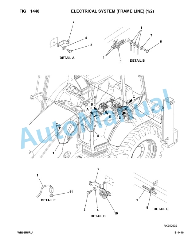 Komatsu WB93R-5E0 Backhoe Loader Parts Manual - F61778 - F61782 - F61801 - F61802-2