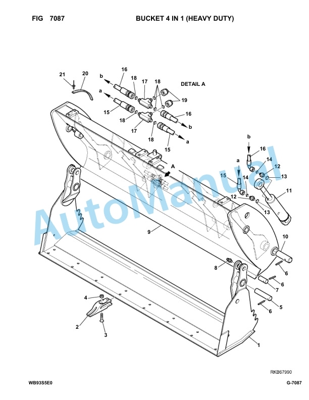 Komatsu WB93S-5E0 Backhoe Loader Parts Manual F20003-UP-5
