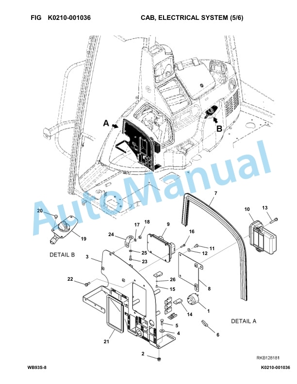 Komatsu WB93S-8 Backhoe Loader Parts Manual F20001-up-4