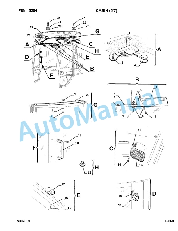 Komatsu WB95R-1, WB97R-1 Backhoe Loader Parts Manual 8901442-UP-4