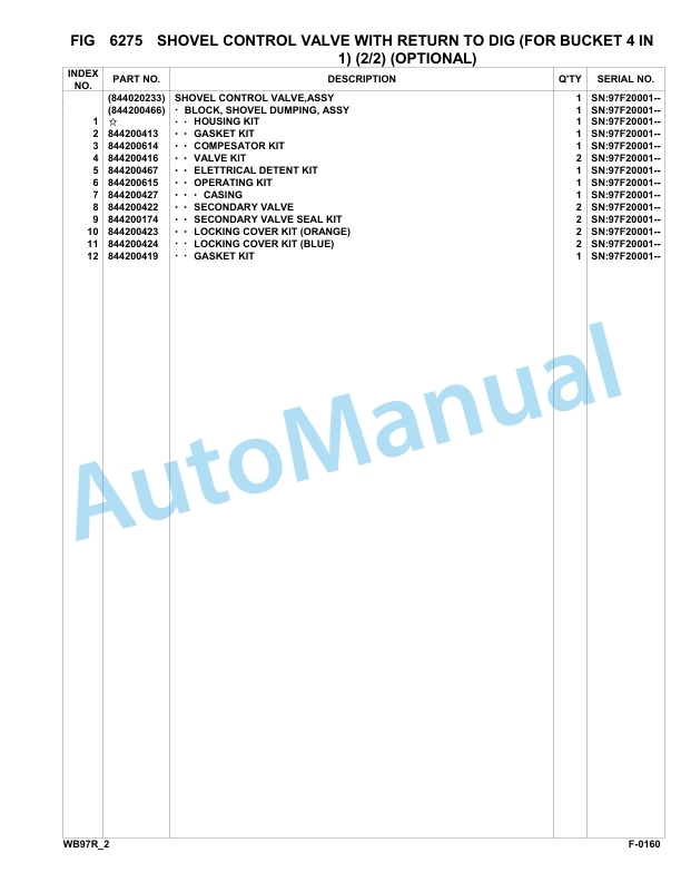 Komatsu WB97R-2 Backhoe Loader Parts Manual 97F20001-up-4