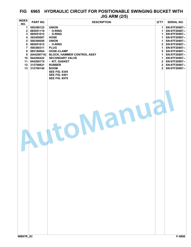 Komatsu WB97R-2B Backhoe Loader Parts Manual 97F20887-up-5