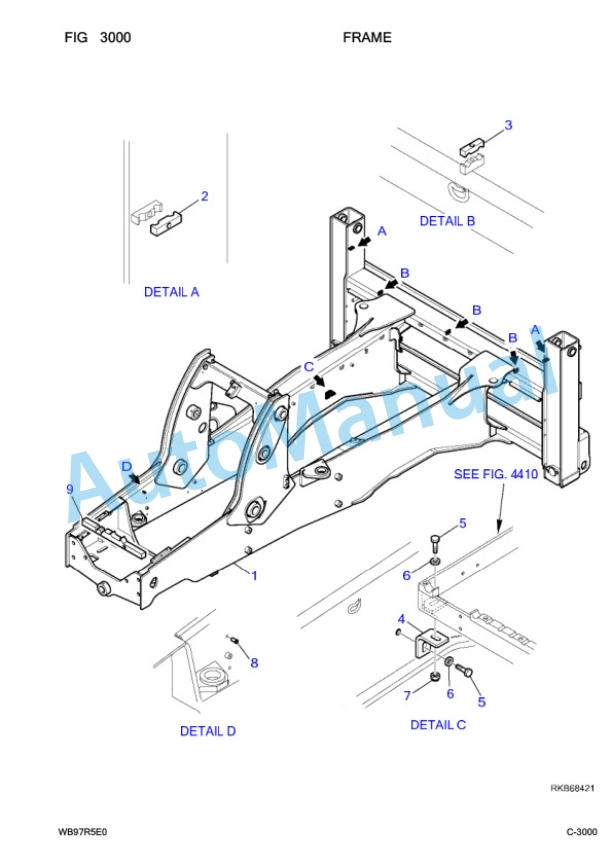 Komatsu WB97R-5E0 Backhoe Loader Parts Manual F80003-2