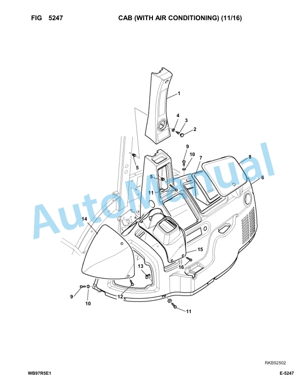 Komatsu WB97R-5E0 Backhoe Loader Parts Manual F80211-UP-3