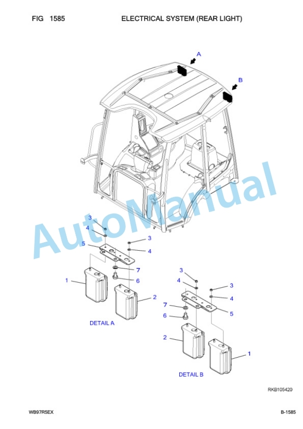 Komatsu WB97R-5E0 Backhoe Loader Parts Manual F90001-2