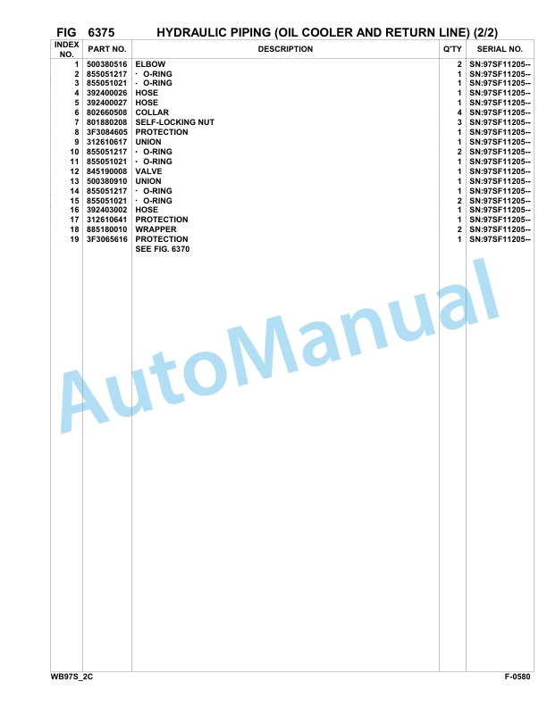 Komatsu WB97S-2 Backhoe Loader Parts Manual 97SF11205-up-4