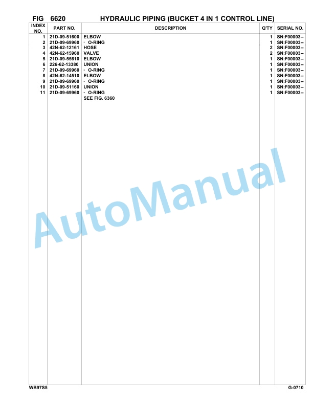 Komatsu WB97S-5 Backhoe Loader Parts Manual F00003-up-4