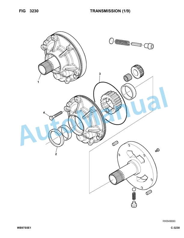 Komatsu WB97S-5E0 Backhoe Loader Parts Manual F30451-UP-2